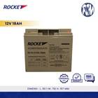 Battery UPS ROCKET ES 18-12 Baterai Aki Kering 12V 18Ah 1